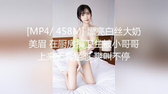 [MP4/ 458M] 漂亮白丝大奶美眉 在厨房搞卫生被小哥哥上来无套猛怼 爽叫不停