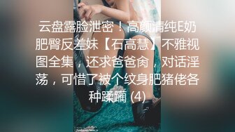 云盘露脸泄密！高颜清纯E奶肥臀反差妹【石高慧】不雅视图全集，还求爸爸肏，对话淫荡，可惜了被个纹身肥猪佬各种蹂躏 (4)