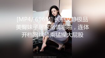 [MP4/ 696M] 长相文静极品美臀妹子居家激情啪啪，连体开档网袜骑乘猛操大屁股