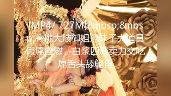 [MP4/ 727M]&nbsp;&nbsp;高挑大肢御姐范妹子大道具假屌自慰，白浆四溅卖力交吃屌舌头舔鲍鱼